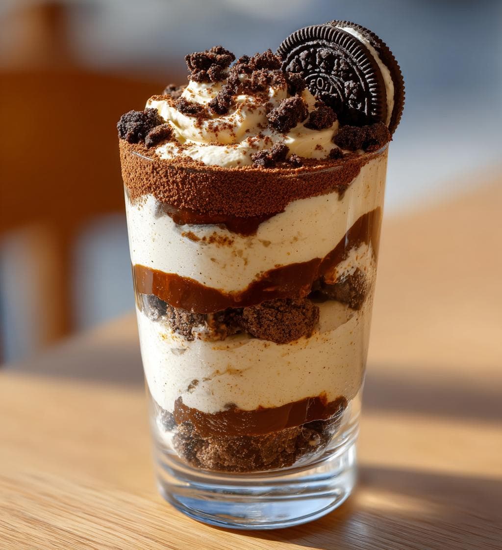 Krämig Oreo tiramisu i glas med mascarponekräm på 30 minuter