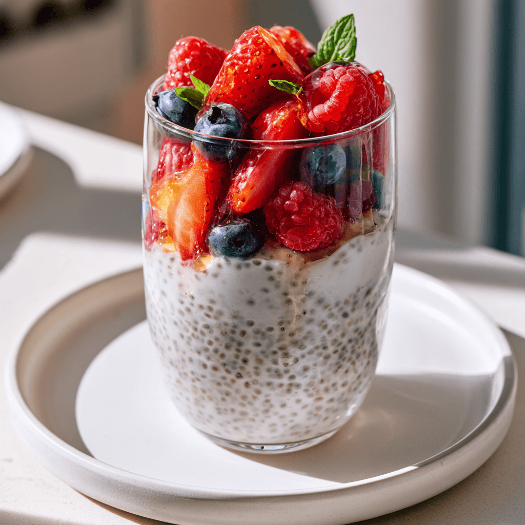 Chiapudding: enkel frukost med kokosmjölk och bär