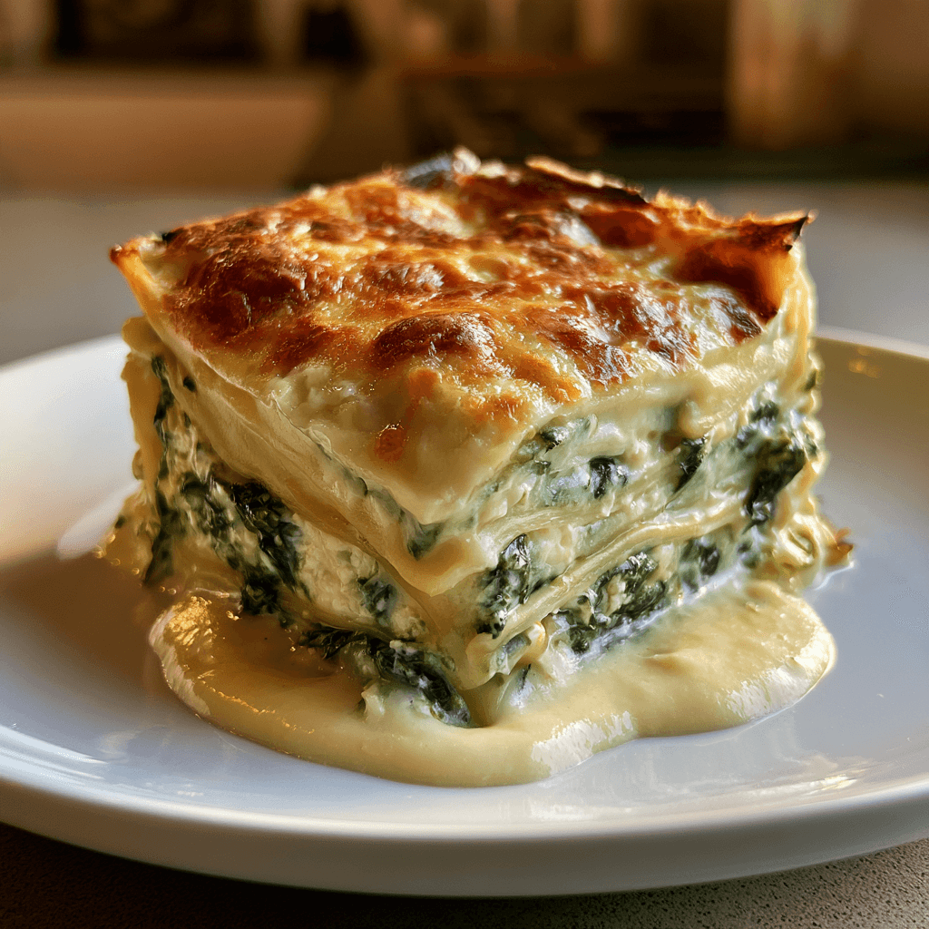Lasagne med spenat och ricotta: kötfri och krämig