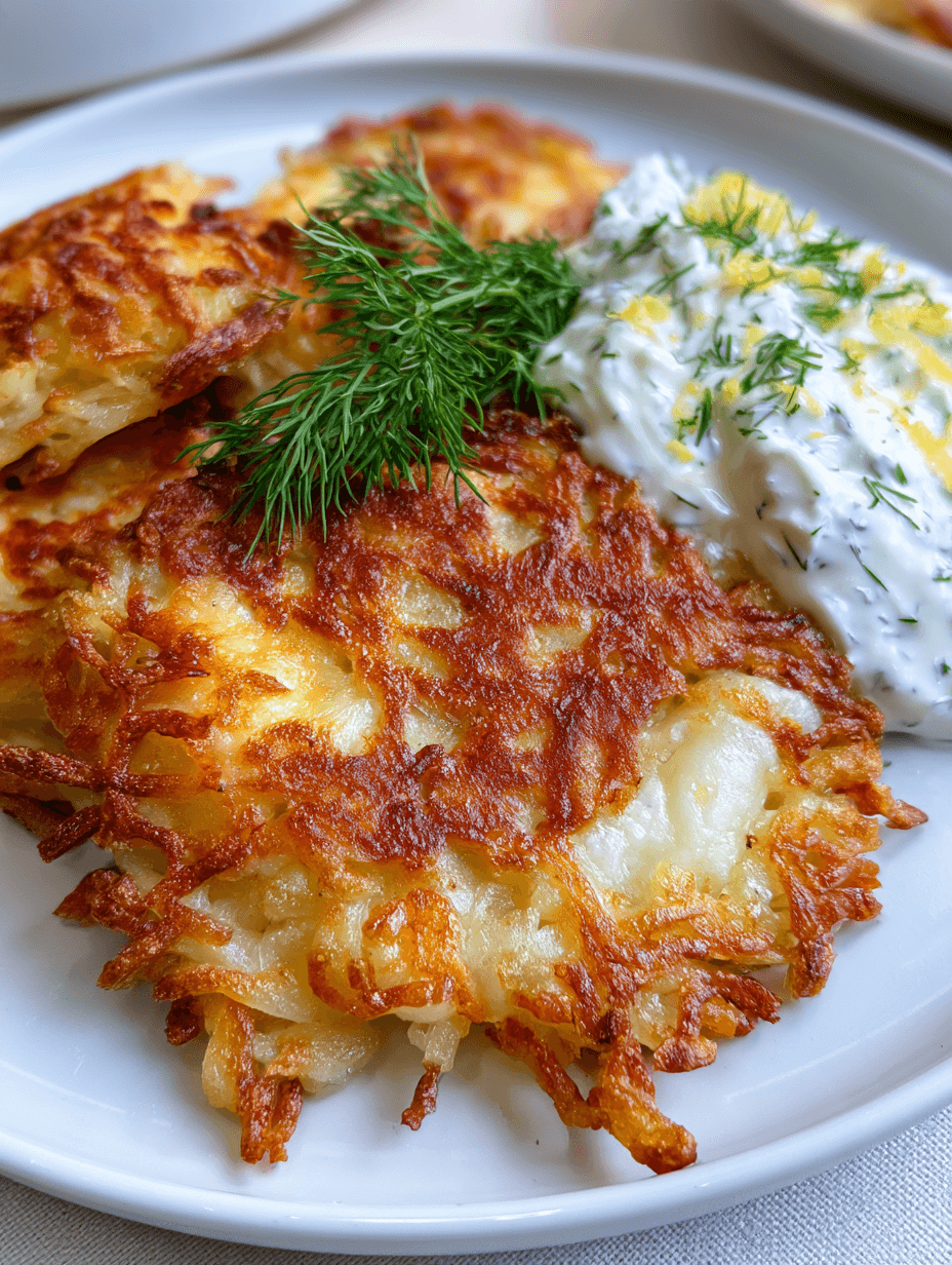 Frasiga halloumi- och potatisrösti med dillkräm